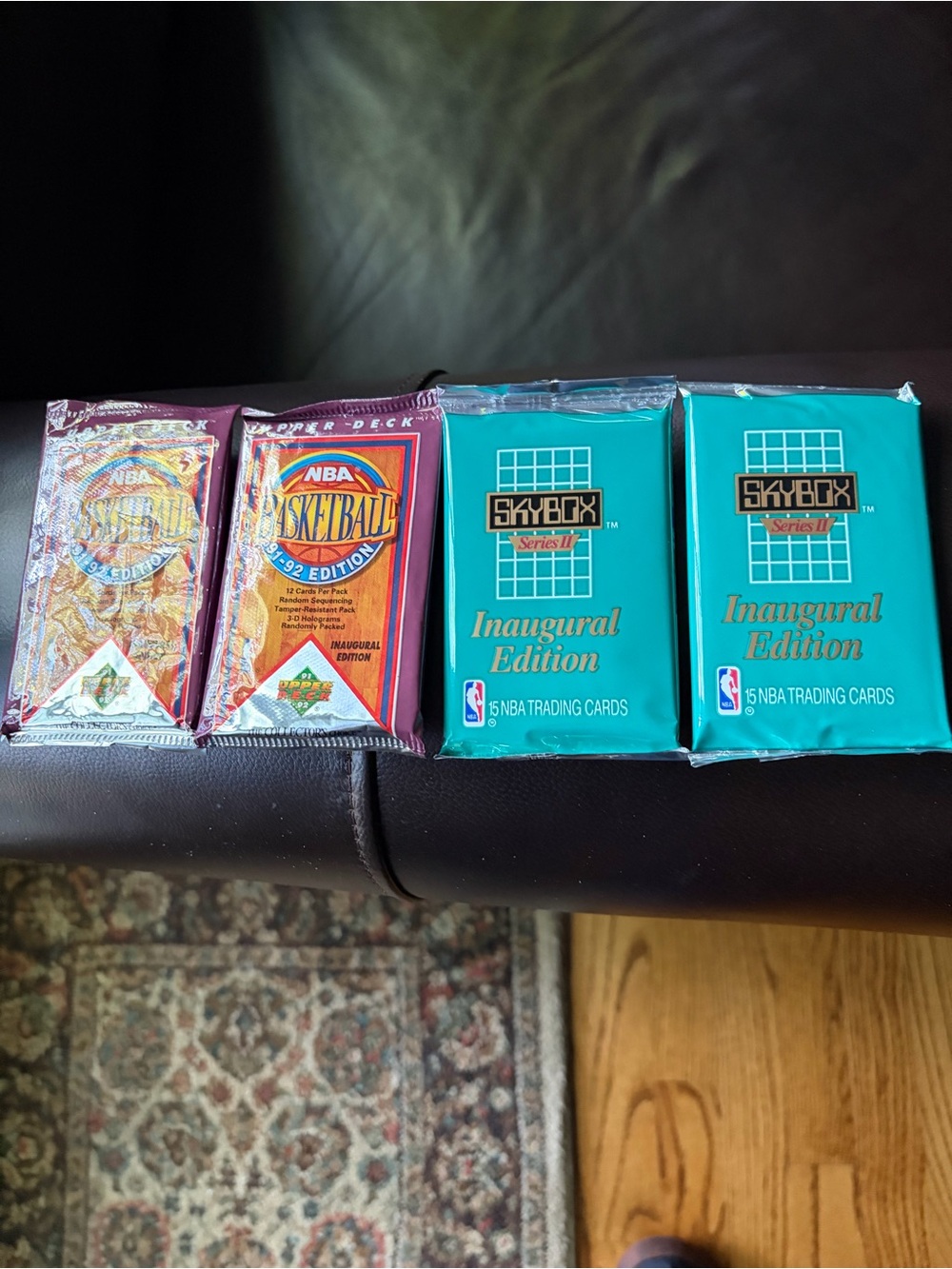 Four Sealed Unopened Vintage Packs of 1990-91 Basketball Cards.